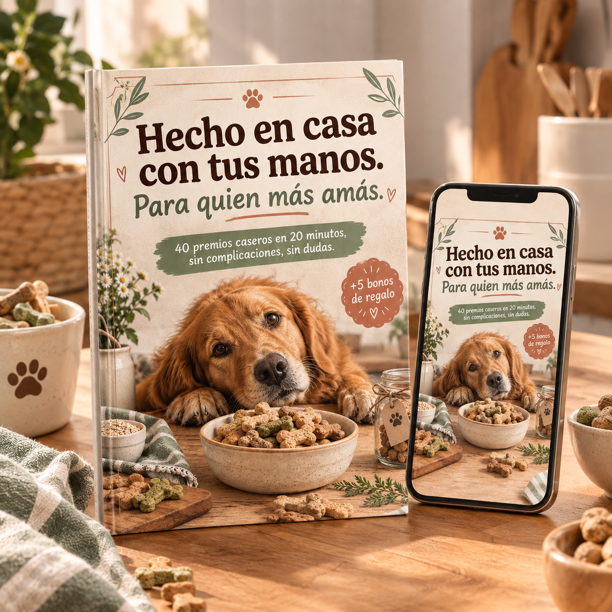 +40 recetas de premios caseros para tu perro + 5 bonus de regalo